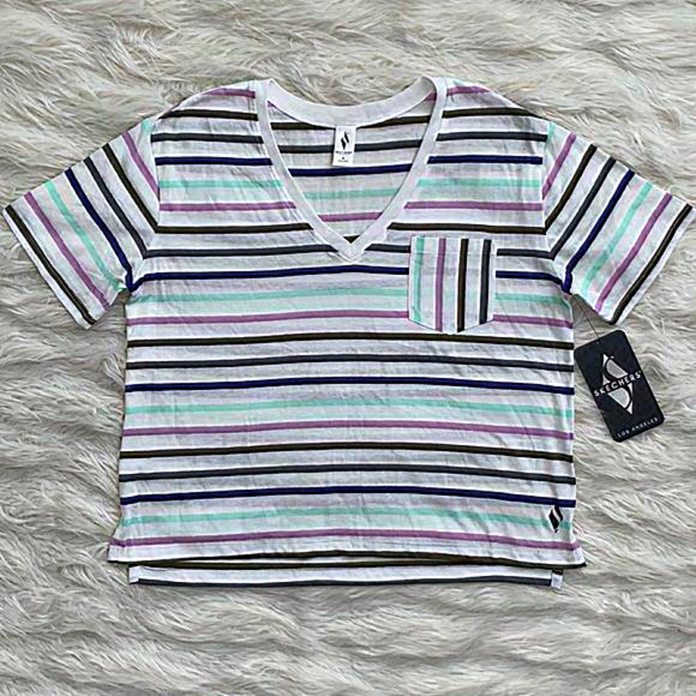 Sketchers | Striped V-neck T-shirt